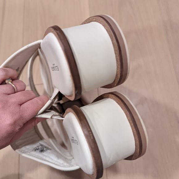 Kelsi Dagger Cream Slide Sandals - Picture 6 of 11